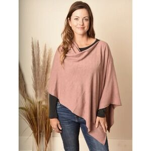 Kerisma‎ Eden Poncho Dusty Rose Women's One Size Soft Wool Blend NWT